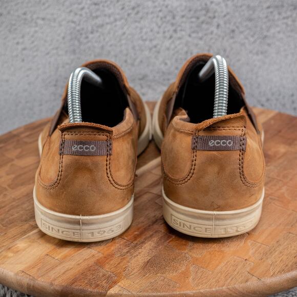 ECCO DISTRESSED SOLE PERFORATED BROWN LEATHER LOAFER MEN'S US 10 EUR 44 NICE - Picture 4 of 6